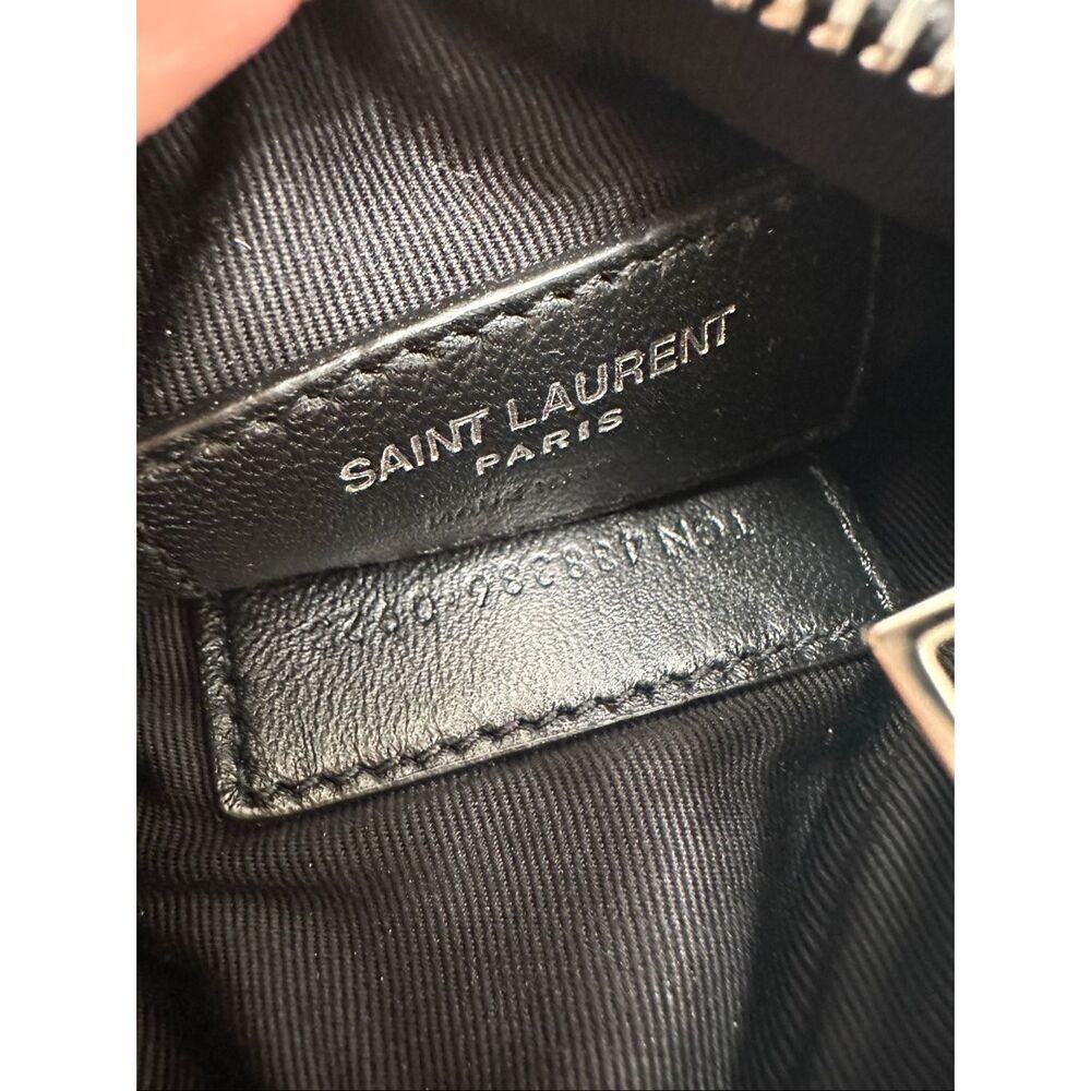 SAINT LAURENT CASSANDRE MATELASSÉ KEY POUCH IN SMOOTH LEATHER IN BLACK $450 - Picture 6 of 8